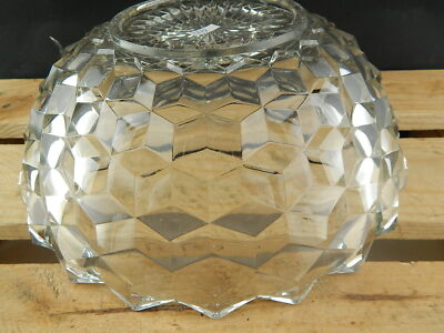 ANTICA PREZIOSA INTROVABILE ART DECO FRUTTIERA CENTROTAVOLA VETRO MOLATO ITALY