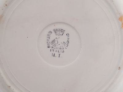 ANTICO PIATTO PORCELLANA RICHARD GINORI MONDOVI'1897 ANTIQUE FAIENCE ITALY PLATE
