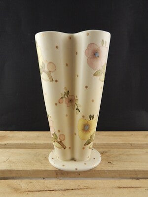 ANTICO VASO QUATTRO COLONNE CERAMICA LENCI TORINO 1930 DECORO FLOREALE POLICROMO