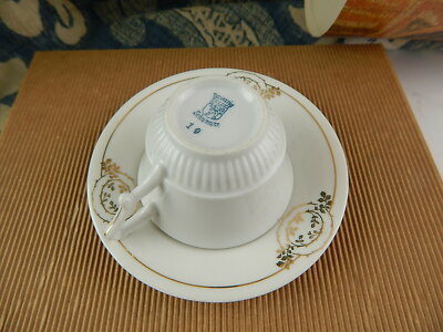 ANTICO PREZIOSO SET CAFFE’ PORCELLANA BIANCA ORO SCHUMANN 1920 BAVARIA LIBERTY #