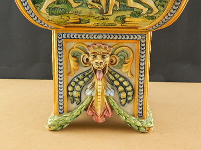 PREZIOSO CENTROTAVOLA FAUNI MASCHERONI CERAMICA LA COLONNATA S.FIORENTINO