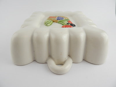 VINTAGE RARISSIMA FORMELLA CERAMICA DESIGNER LENE THUN "LA GALLINA" VECCHIA THUN