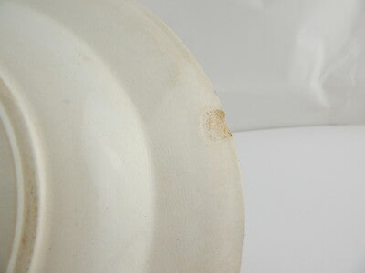 ANTICO PIATTO PORCELLANA CERAMICA META' 1800 GUSTAVSBERG TRANSFERWARE VIOLA