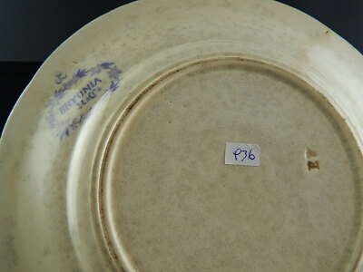 ANTICO PIATTO CERAMICA SARREGUEMINES U&C BRYONIA VIOLA FINE 1800 ART NOUVEAU 936