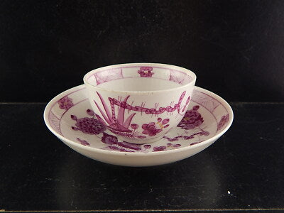 ANTICA FINE PORCELLANA TAZZA TE' COMPAGNIA DELLE INDIE DIPINTA A MANO XVIII SEC.