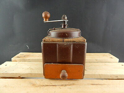 VINTAGE RARO ICONICO MACINA CAFFE' PEUGEOT FRERES LEGNO E LATTA COFFEE GRINDER