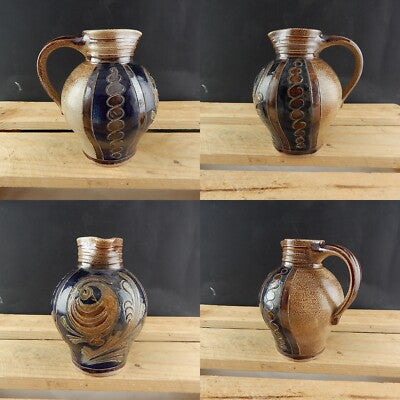 VINTAGE CARAFFA BROCCA VERSATOIO CERAMICA MAIOLICA STONE WARE INGLESE SMALTATA