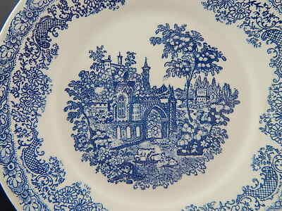 VINTAGE PIATTO FONDO CERAMICA NICE MONDOVI' BIANCO-BLU COLLEZIONE SHABBY CHIC