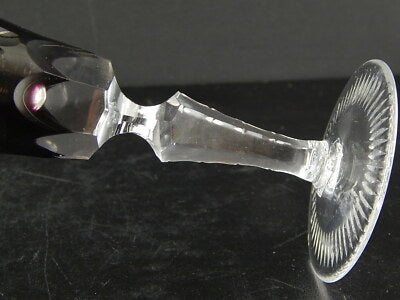 PREZIOSO ANTICO BOEMIA BICCHIERE CALICE FLUTE CRISTALLO MOLATO E TAGLIATO VIOLA