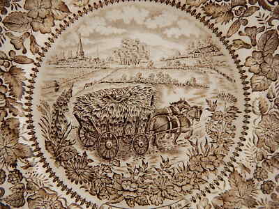 VINTAGE PIATTO CERAMICA STAMPA A MANO ENGLISH IRONSTONE TABLEWARE