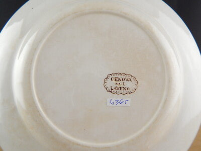 ANTICO RARO PIATTO CERAMICA SCI LAVENO MARCHIO INCUSSO COLLEZIONE GENOVA #4365