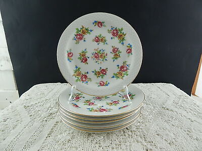 ANTICO SERVIZIO 6 PIATTI DESSERT PORCELLANA JOHANN HAVILAND BAVARIA 1937 ROSE