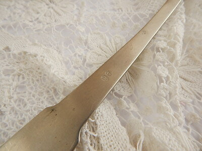 POSATE DA TAVOLA ANTICO MESTOLO ALPACCA ARGENTONE INIZIO 1900 MARCHIATO I. B.