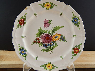 ANTICO 1946 PIATTO CERAMICA IMOLA TECNICA E DECORO SETTECENTO ITALIANO CM 19 #1