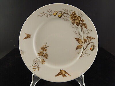 ANTICO PIATTO PORCELLANA RICHARD GINORI DIPINTO MANO FARFALLA UCCELLINO DIFETTO