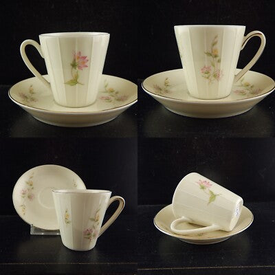 PREZIOSA RARA TAZZINA DA CAFFÈ VINTAGE IN PORCELLANA DECORI FLOREALI IN RILIEVO