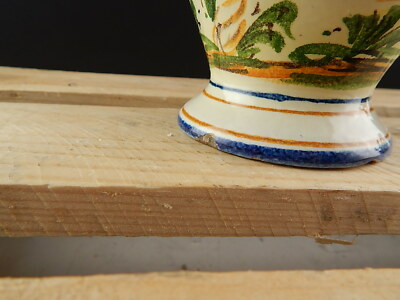 ANTICO 1920 RARO VASO BIANSATO POLICROMO CERAMICA MAIOLICA ALBISOLA FENICE