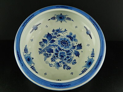 ANTICO 1951 CENTROTAVOLA FRUTTIERA CERAMICA BIANCO BLU ROYAL DELFT DIPINTO MANO