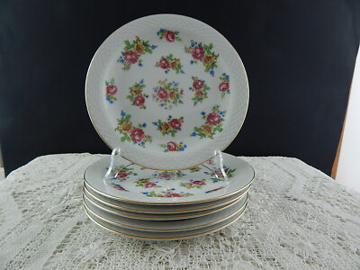 ANTICO SERVIZIO 6 PIATTI DESSERT PORCELLANA JOHANN HAVILAND BAVARIA 1937 ROSE