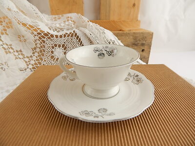 ANTICO RARO SET CAFFE' PORCELLANA ARGENTO MITTERTEICH BAVARIA US ZONE ANNI '40