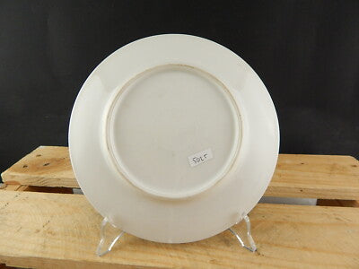 ANTICO PIATTO IMPERO PORCELLANA BIANCA DECORO PALMETTE VERDI DIPINTO A. KAUFFMAN