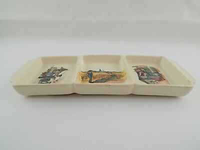 ANTICO VASSOIO SCOMPARTI CERAMICA MAIOLICA SARREGUEMINES OBERNAI XIX SECOLO