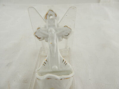 ANTICA RARA ACQUASANTIERA ACQUASANTINO PORCELLANA BISCUIT VECCHIA PARIGI