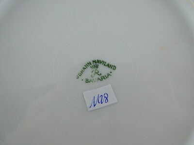 ANTICO SERVIZIO 6 PIATTI DESSERT PORCELLANA JOHANN HAVILAND BAVARIA 1937 ROSE