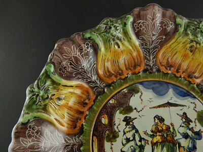 ANTICO PIATTO PARATA CERAMICA POLICROMO ALBISOLA GIUSEPPE MAZZOTTI PRIMO 900