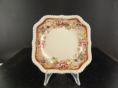 ANTICO PIATTO QUADRO SEMI PORCELLANA JOHNSONS BROS COLLEZIONE DEVONSHIRE #