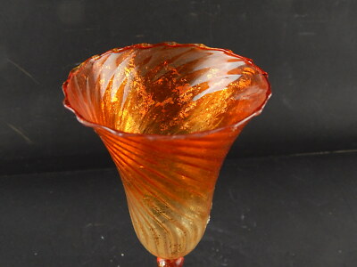VINTAGE TIPETTO DEL DOGE CALICE MURANO VETRO SOFFIATO ARTISTICO COLLEZIONE #8559