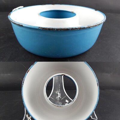 ANTICA FORMELLA CIAMBELLA LATTA METALLO SMALTATO SHABBY CHIC COLLEZIONE CUCINA #