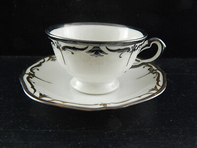 ANTICA PREZIOSA 1935 COLLEZIONE TAZZINA PORCELLANA BIANCA ARGENTO OSCAR SCHALLER