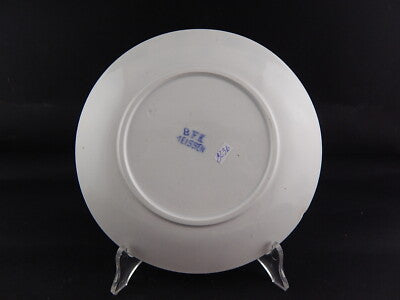 ANTICO RARO PIATTO CERAMICA BIANCA BLU BOCH FRERES KERAMIS 1800 DECORO MEISSEN