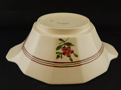 ANTICA ART DECO ZUPPIERA CENTROTAVOLA CERAMICA SARREGUEMINES DIPINTA A MANO