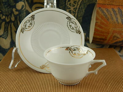 ANTICO PREZIOSO SET CAFFE’ PORCELLANA BIANCA ORO SCHUMANN 1920 BAVARIA LIBERTY