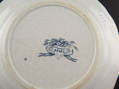 ANTICO PIATTO CERAMICA SARREGUEMINES CERES LAVANDA FINE 800 COLLEZIONE DIFETTO