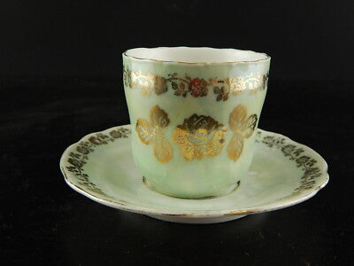 ANTICA TAZZINA CAFFE' TIELSCH ALTWASSER DECORO PERLACEO ORO ZECCHINO FINE 800 #