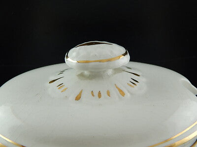 ANTICA RARA SALSIERA IMPERO BIANCA ORO SOCIETA' CERAMICA REVELLI LAVENO 1927