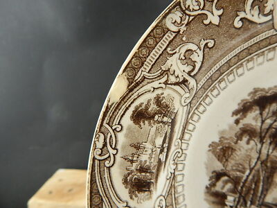 WEDGWOOD&CO CORINTHIA ANTICO RARO PIATTO FONDO CERAMICA FINE 1800 DIFETTO