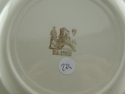 ANTICO RARO PIATTO SEMI PORCELLANA INGLESE OLD BRIDGE EARTHENWARE COLLEZIONE 274