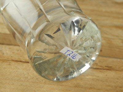 ANTICO BICCHIERE CRISTALLO PESANTE BIBITA TE' FREDDO MOLATO E INCISO