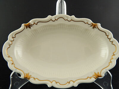 ROCAILLE VEB REICHENBACH PIATTO OVALE VASSOIO RAVIERA PORCELLANA BIANCO ORO
