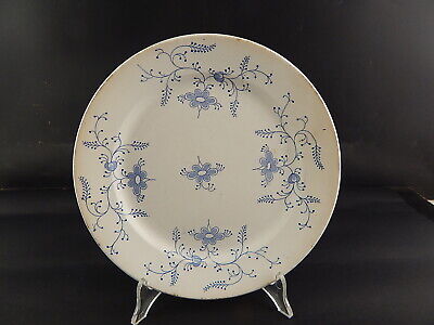 ANTICO PIATTO CERAMICA FINE 800 MANIFACTURE IMPERIALE ROYALE NIMY BLUE FLUTED ##