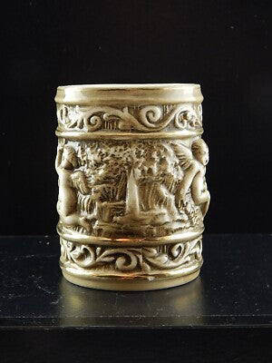 VINTAGE VASO BOCCALE PORCELLANA MAS REGIO CAPODIMONTE DIFETTO