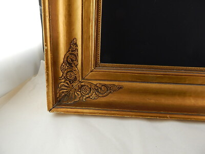 ANTICA IMPORTANTE CORNICE IMPERO IN LEGNO DORATA BRUNITA FREGI IN PASTIGLIA