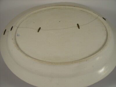 ROYAL COPENHAGEN BLUE FLUTED PLAIN ANTICO GRANDE VASSOIO OVALE FINE 1700