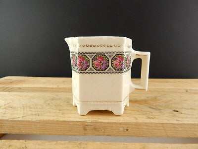 ANTICA LIBERTY LATTIERA BRICCO CERAMICA DECORATA CON ROSE LUISE