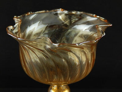 VINTAGE TIPETTO DEL DOGE CALICE MURANO VETRO SOFFIATO ARTISTICO COLLEZIONE #8561