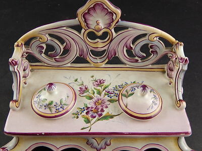 ANTICO CALAMAIO PORCELLANA DIPINTO A MANO ART NOUVEAU LIBERTY PRIMO 900